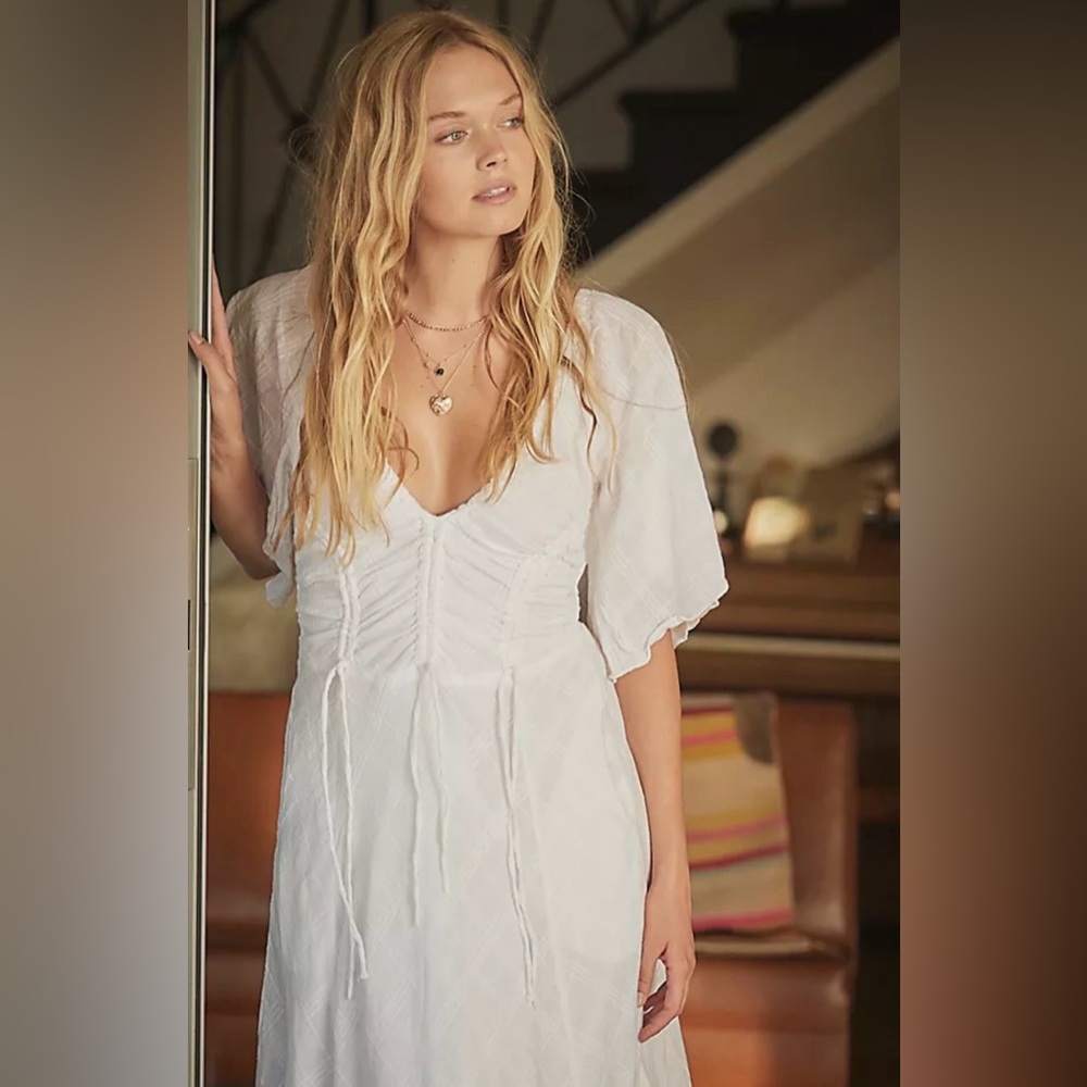 Free People White Midi Dress